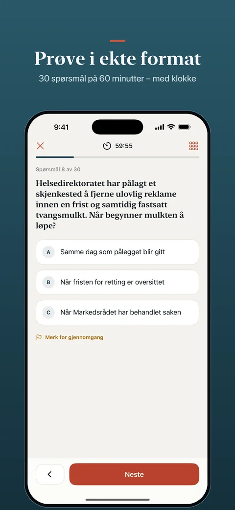Prøve i ekte format